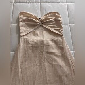 Lulu's Strapless Cream Dress